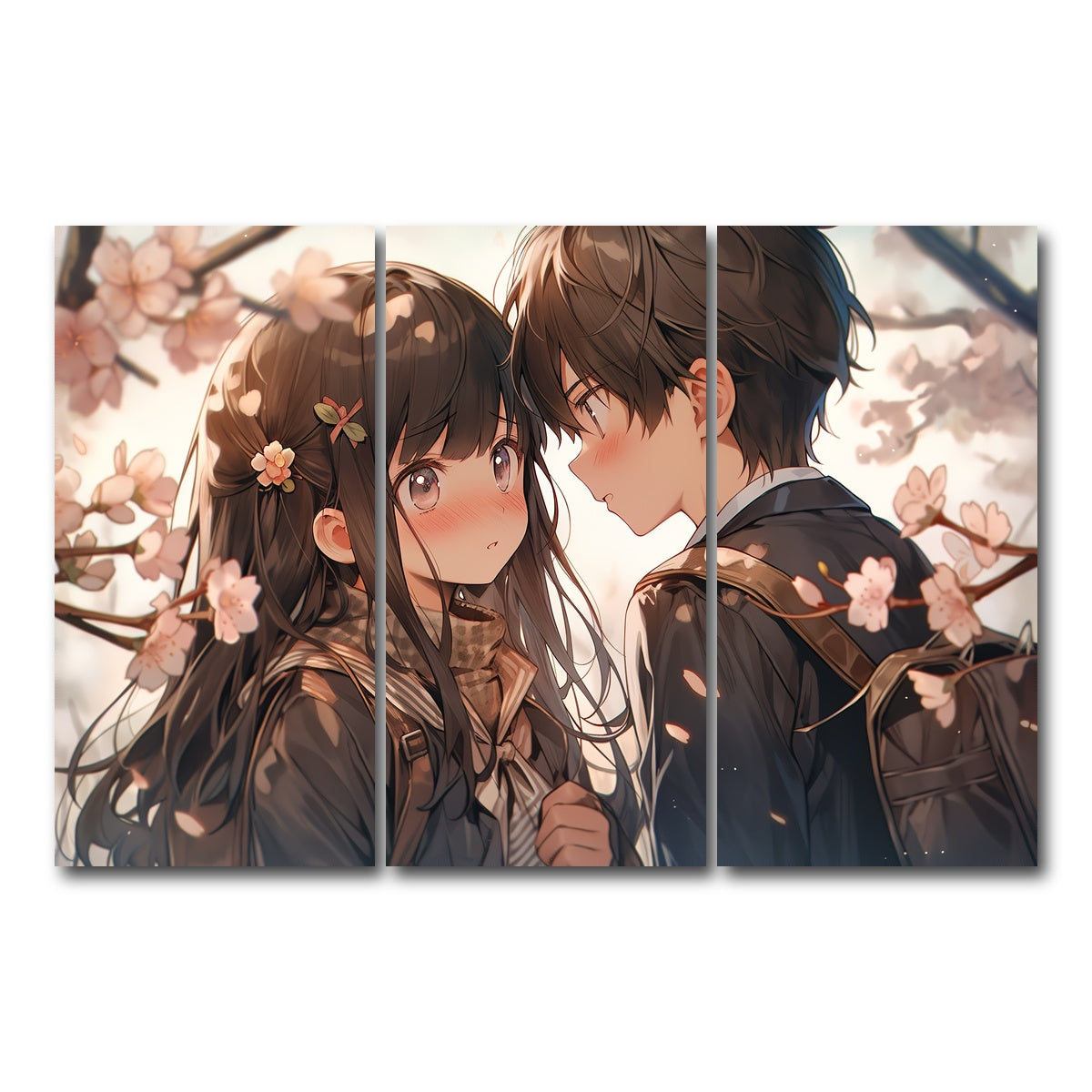 AUTO-MOCKUP WHITE | Anime Couple | 3 Piece | Gallery Wrap Canvas | group=12x24