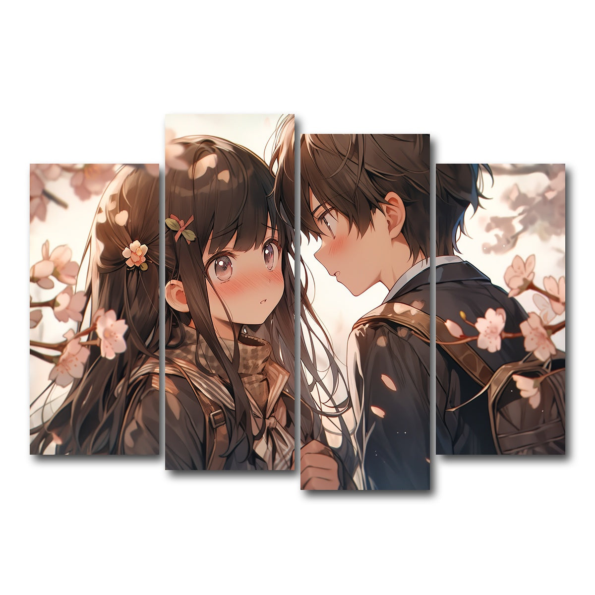 AUTO-MOCKUP WHITE | Anime Couple | 4 Piece | Gallery Wrap Canvas | group=4_normal