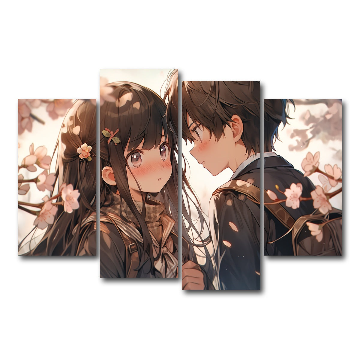 AUTO-MOCKUP WHITE | Anime Couple | 4 Piece | Gallery Wrap Canvas | group=4_short