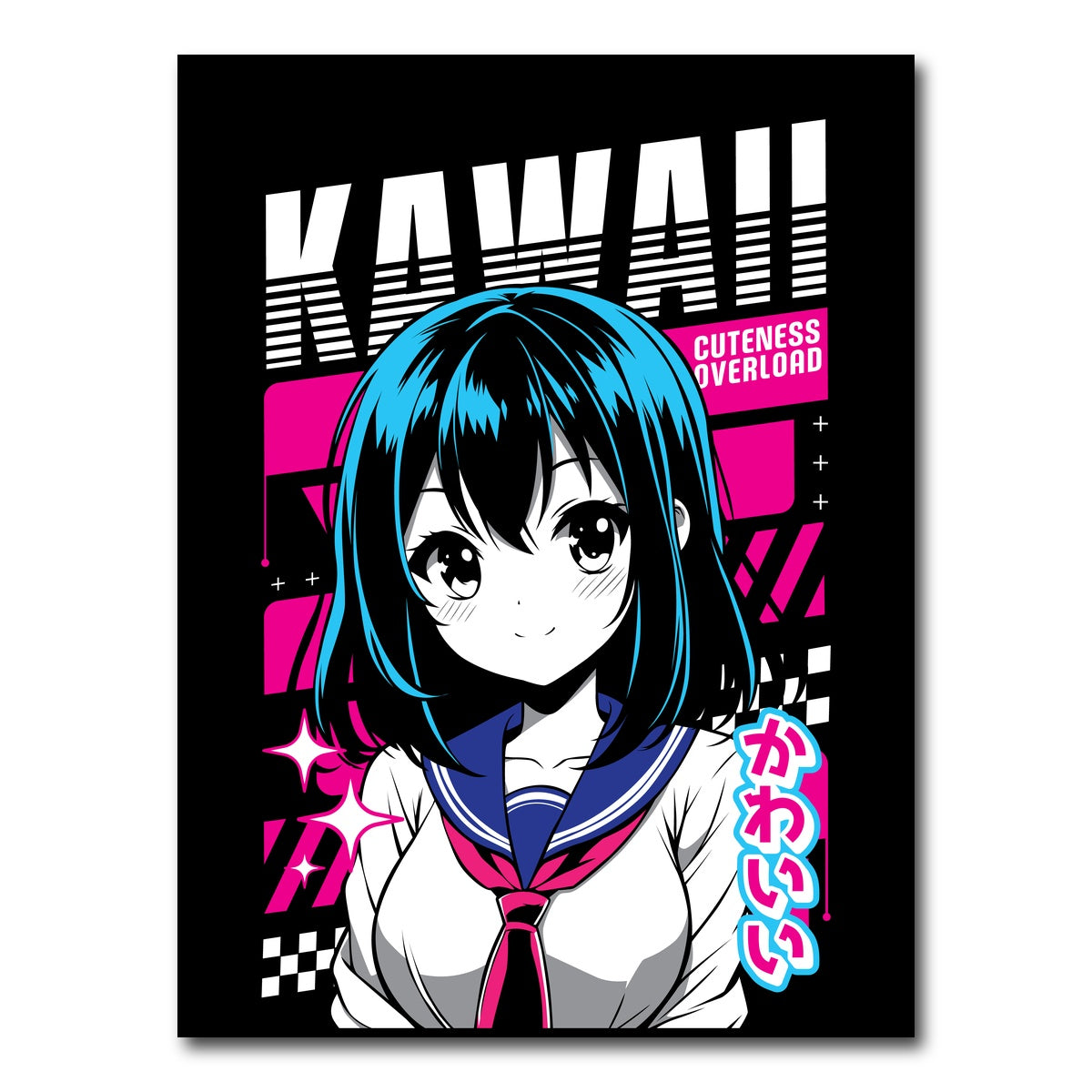 AUTO-MOCKUP WHITE | Anime Girl Poster | 1 Piece | Gallery Wrap Canvas | group=3x4
