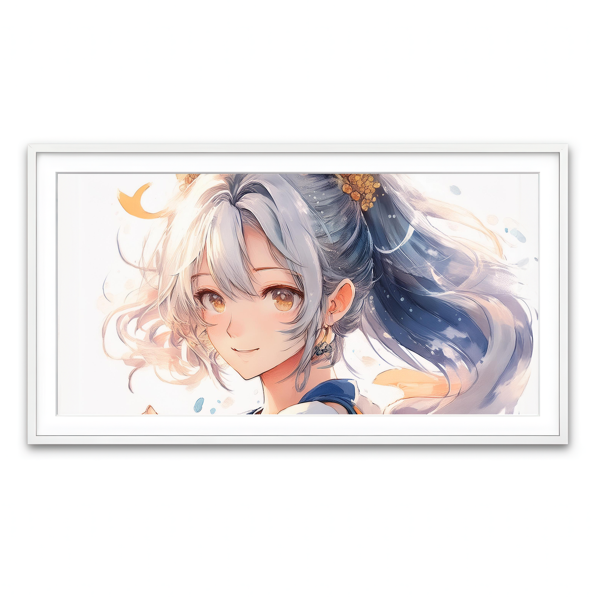 Framed Print 2x1 White