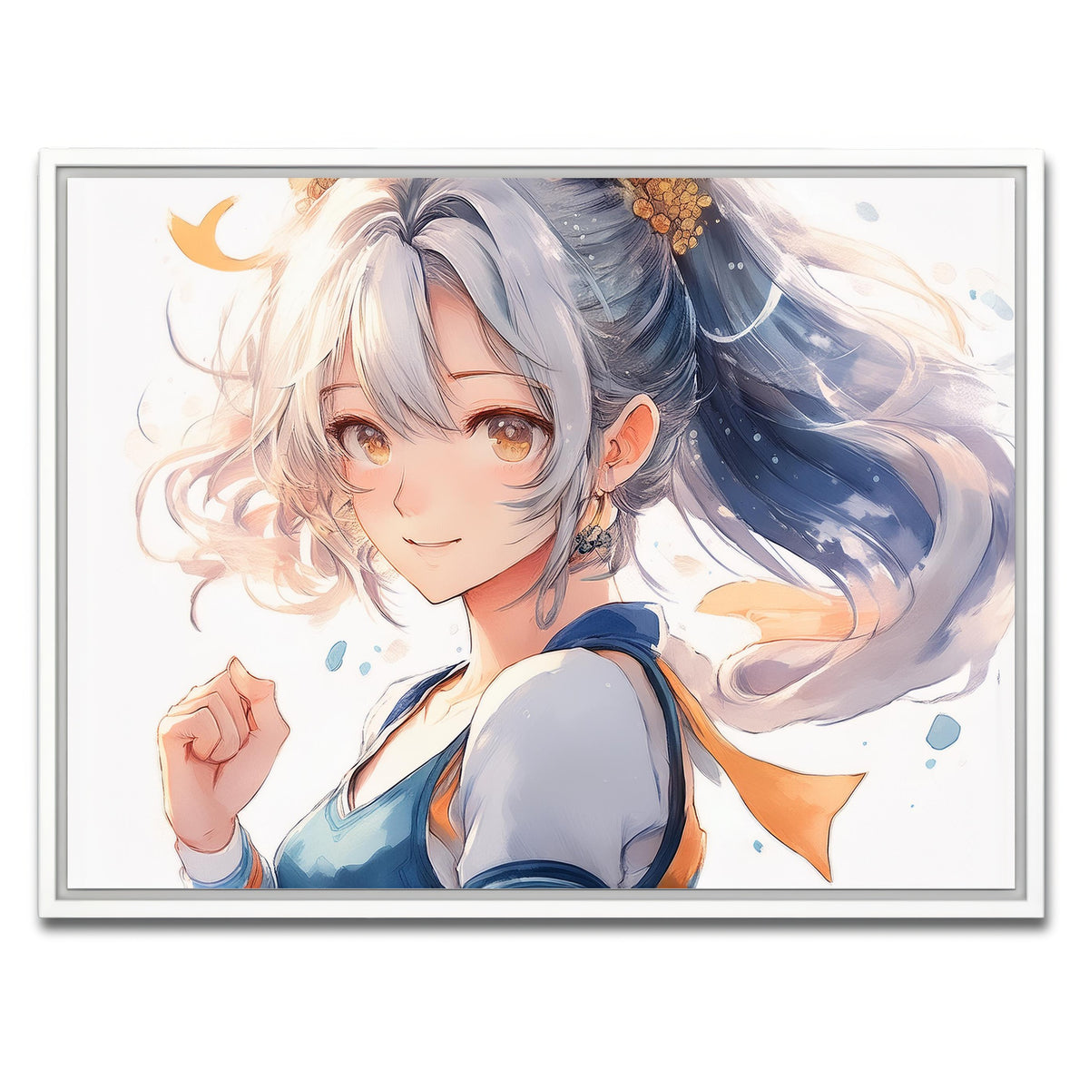 AUTO-MOCKUP WHITE | Anime Girl White | 1 Piece | White Framed Canvas | group=4x3