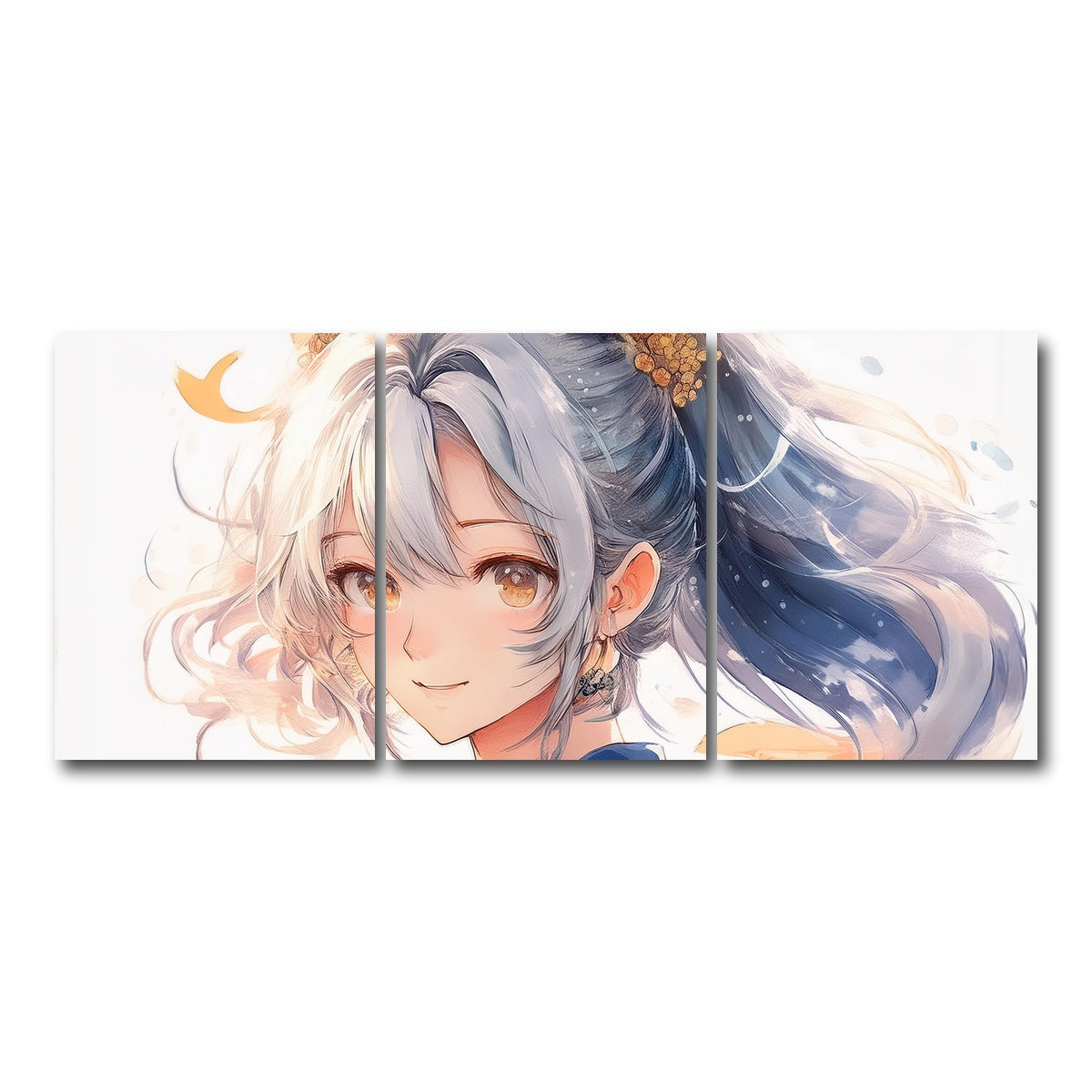 AUTO-MOCKUP WHITE | Anime Girl White | 3 Piece | Gallery Wrap Canvas | group=18x24