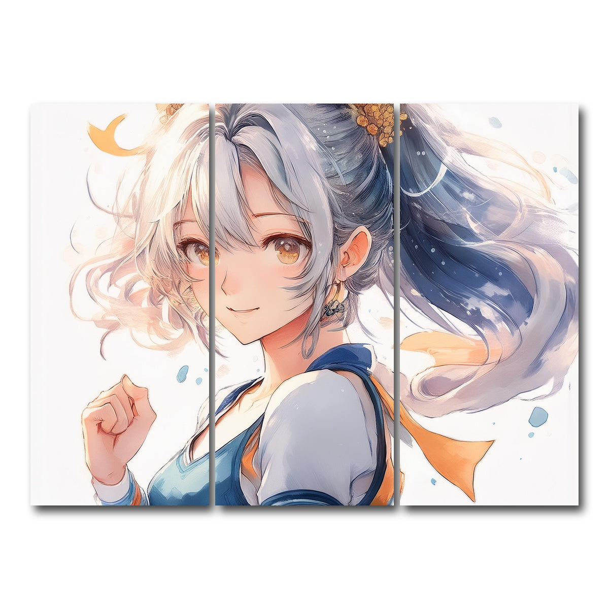 AUTO-MOCKUP WHITE | Anime Girl White | 3 Piece | Gallery Wrap Canvas | group=8x18