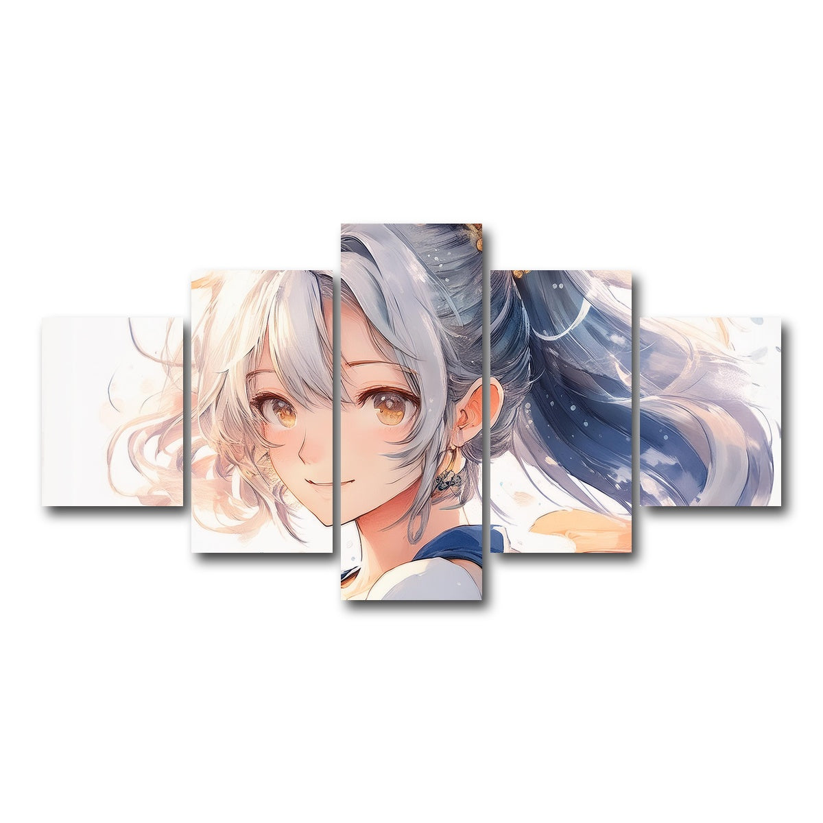 AUTO-MOCKUP WHITE | Anime Girl White | 5 Piece | Gallery Wrap Canvas | group=5_short