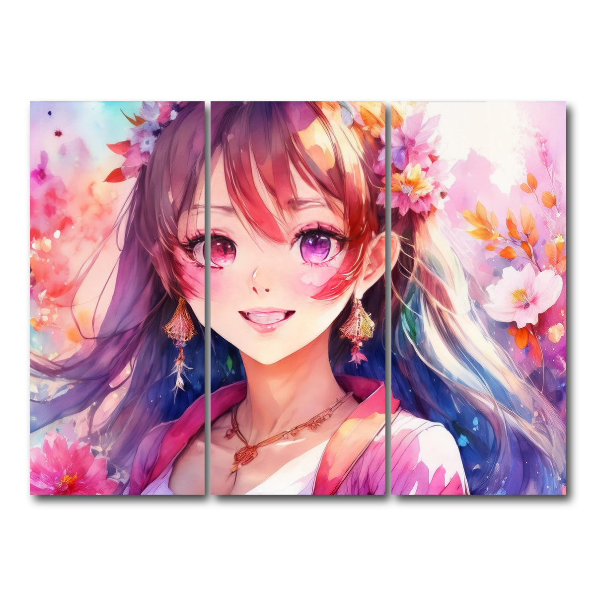 AUTO-MOCKUP WHITE | Anime Girl | 3 Piece | Gallery Wrap Canvas | group=8x18