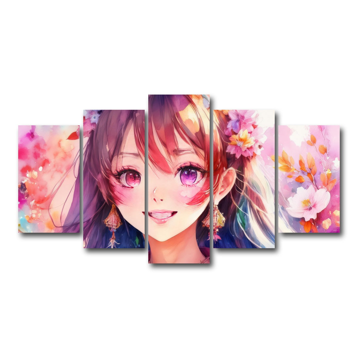 AUTO-MOCKUP WHITE | Anime Girl | 5 Piece | Gallery Wrap Canvas | group=5_normal