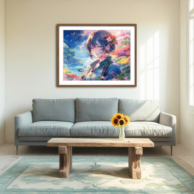 AUTO-MOCKUP ROOM | Anime Lady Wall Art