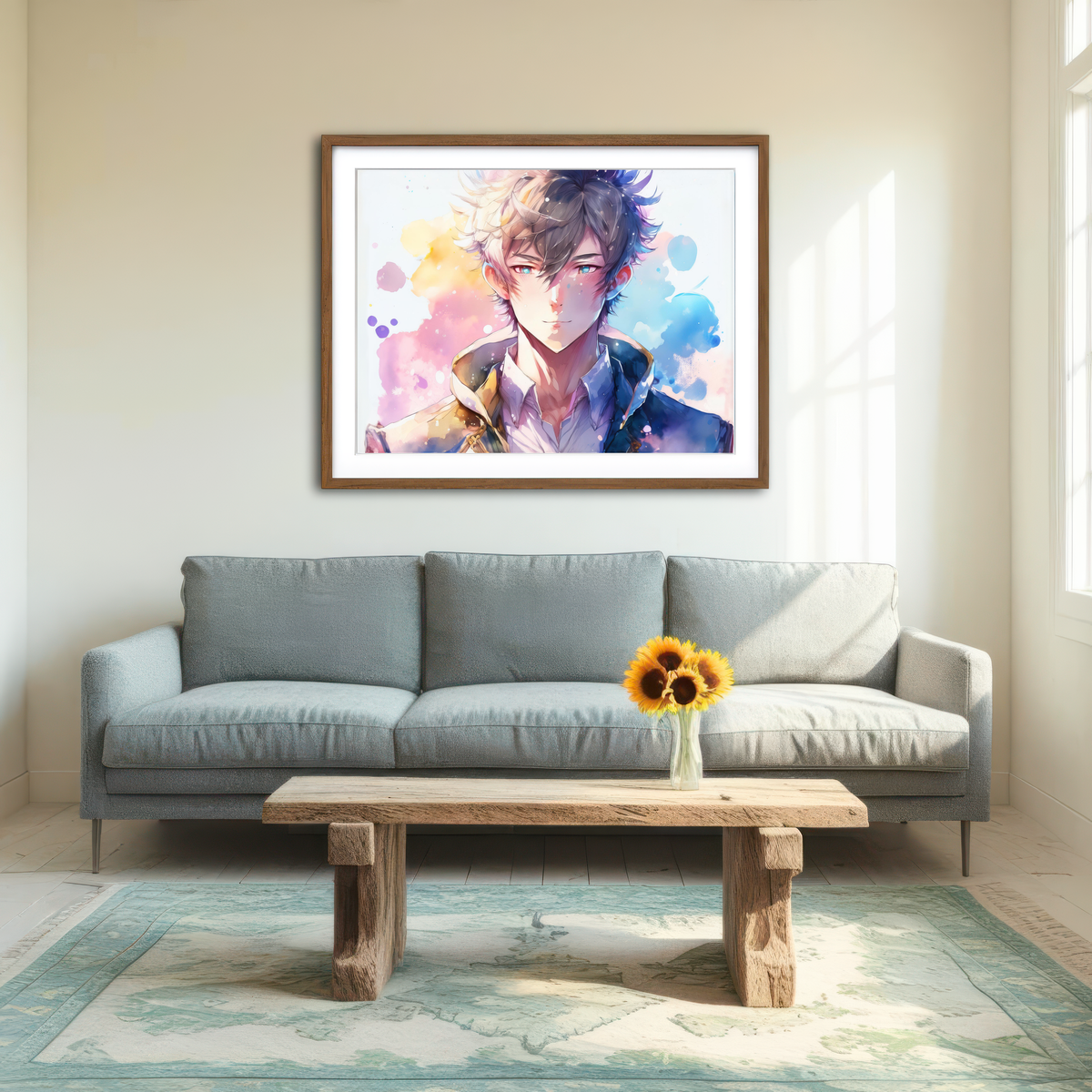 AUTO-MOCKUP ROOM | Anime Man Wall Art