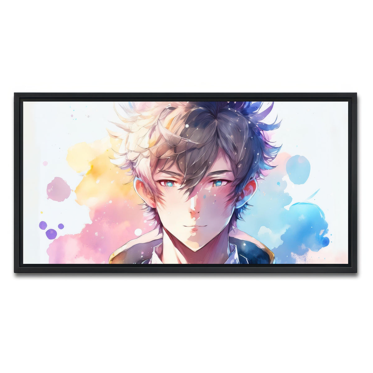 AUTO-MOCKUP WHITE | Anime Man | 1 Piece | Black Framed Canvas | group=2x1