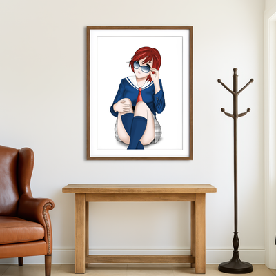 AUTO-MOCKUP ROOM | Anime School Girl Wall Art