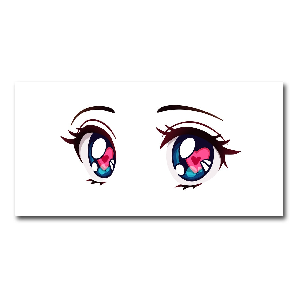 AUTO-MOCKUP WHITE | Anime Style big blue eyes | 1 Piece | Gallery Wrap Canvas | group=2x1