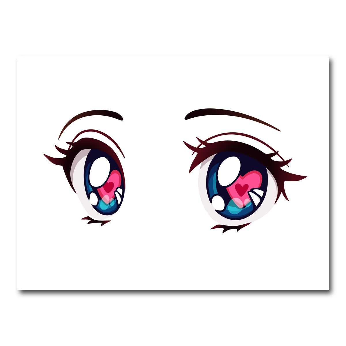 AUTO-MOCKUP WHITE | Anime Style big blue eyes | 1 Piece | Gallery Wrap Canvas | group=4x3