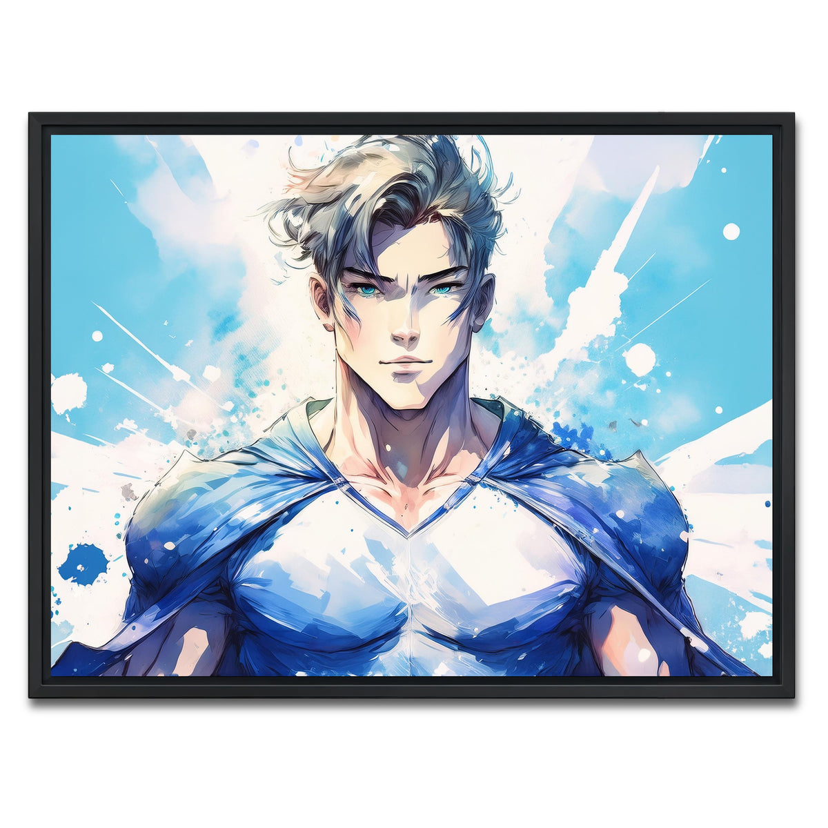 AUTO-MOCKUP WHITE | Anime Super Hero | 1 Piece | Black Framed Canvas | group=4x3
