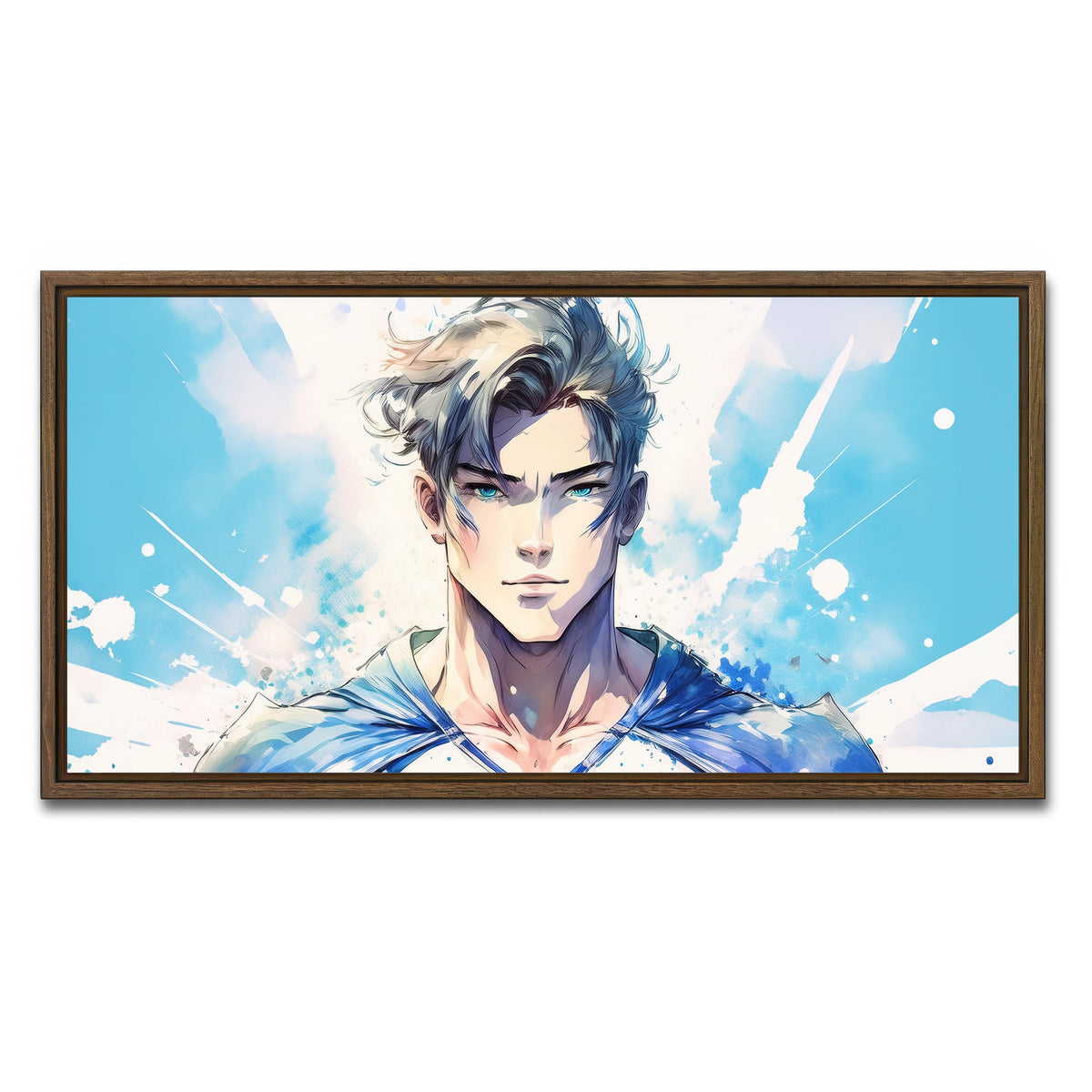 AUTO-MOCKUP WHITE | Anime Super Hero | 1 Piece | Walnut Framed Canvas | group=2x1