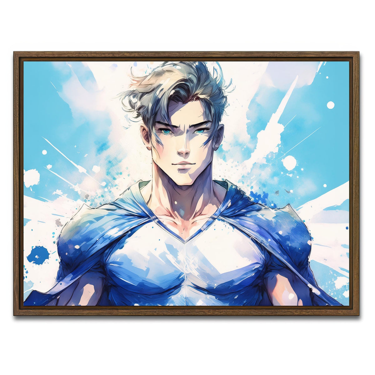 AUTO-MOCKUP WHITE | Anime Super Hero | 1 Piece | Walnut Framed Canvas | group=4x3