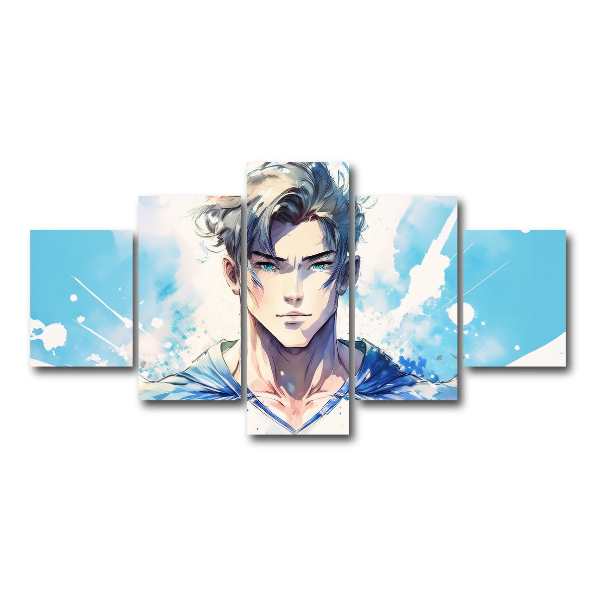 AUTO-MOCKUP WHITE | Anime Super Hero | 5 Piece | Gallery Wrap Canvas | group=5_short