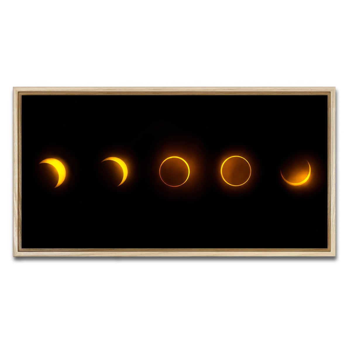 AUTO-MOCKUP WHITE | Annular Solar Eclipse - Brazil 2023 | 1 Piece | Natural Framed Canvas | group=2x1