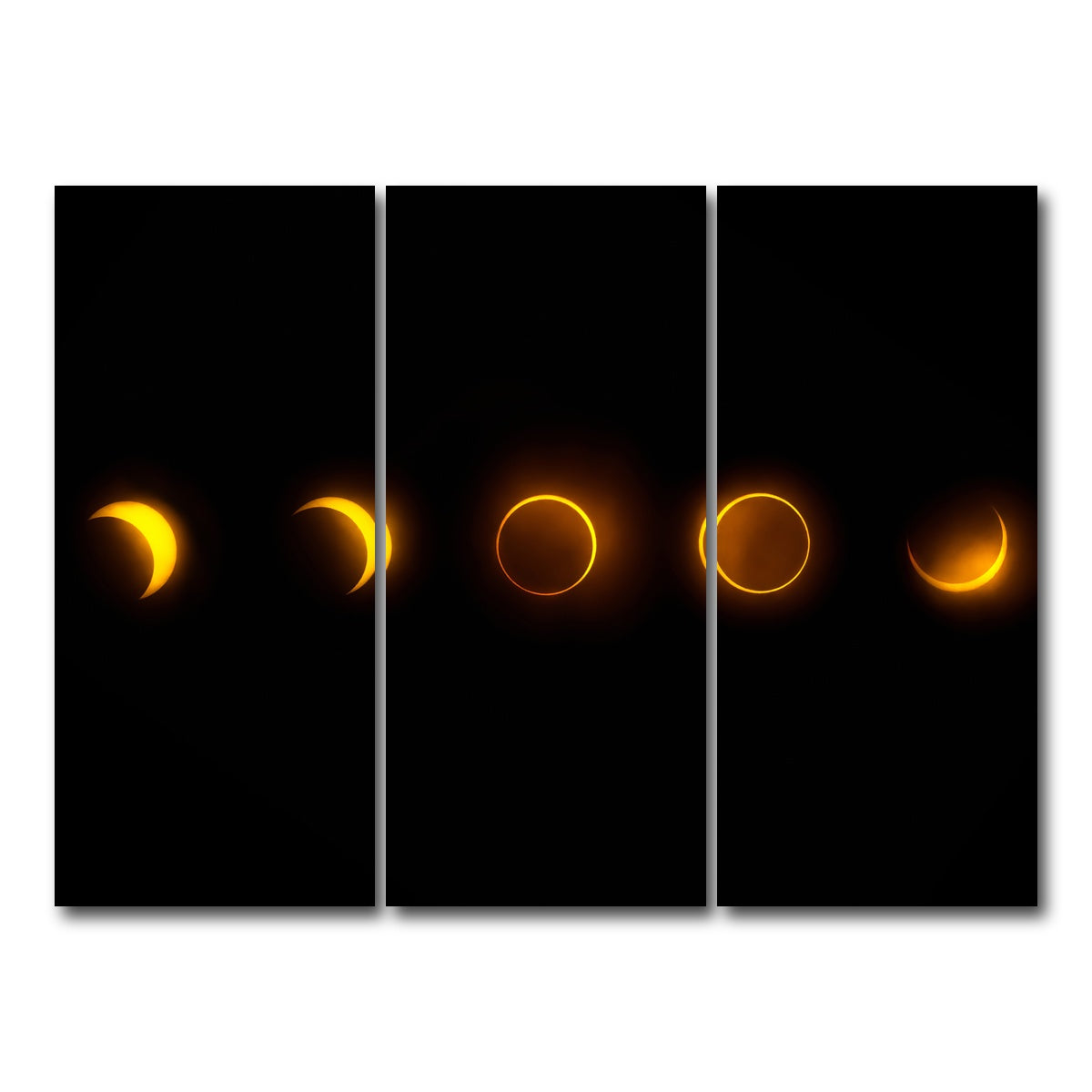 AUTO-MOCKUP WHITE | Annular Solar Eclipse - Brazil 2023 | 3 Piece | Gallery Wrap Canvas | group=8x18