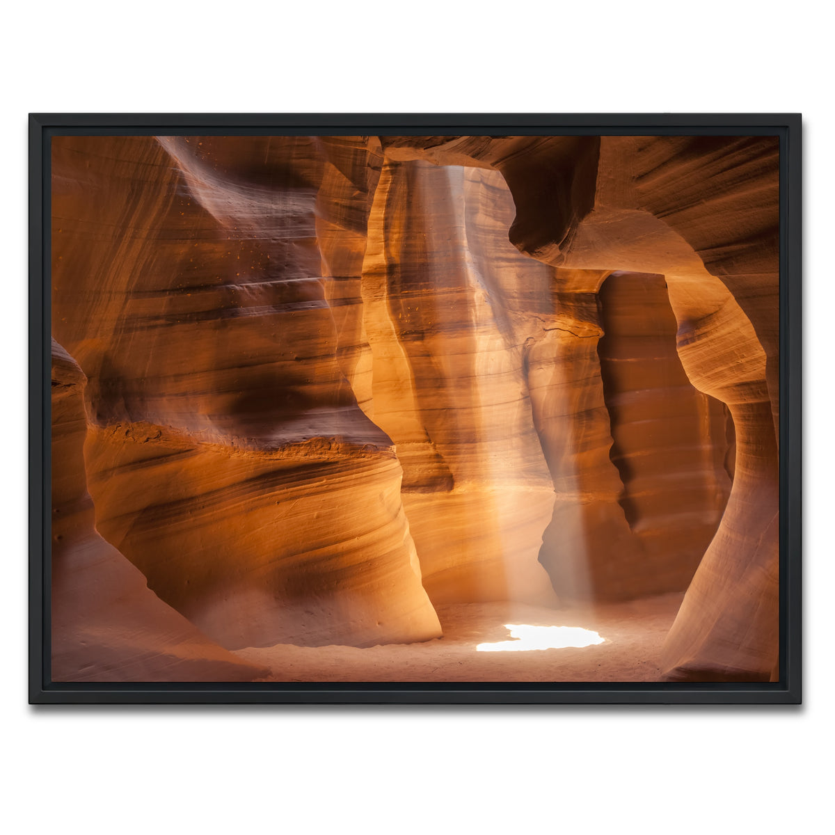 AUTO-MOCKUP WHITE | Antelope Canyon Gorgeous Lightbeam | 1 Piece | Black Framed Canvas | group=4x3