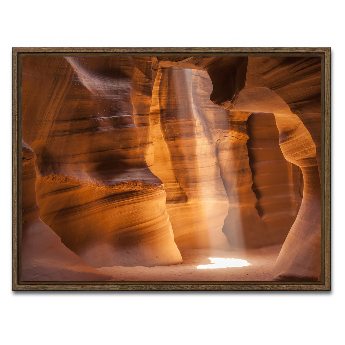 AUTO-MOCKUP WHITE | Antelope Canyon Gorgeous Lightbeam | 1 Piece | Walnut Framed Canvas | group=4x3