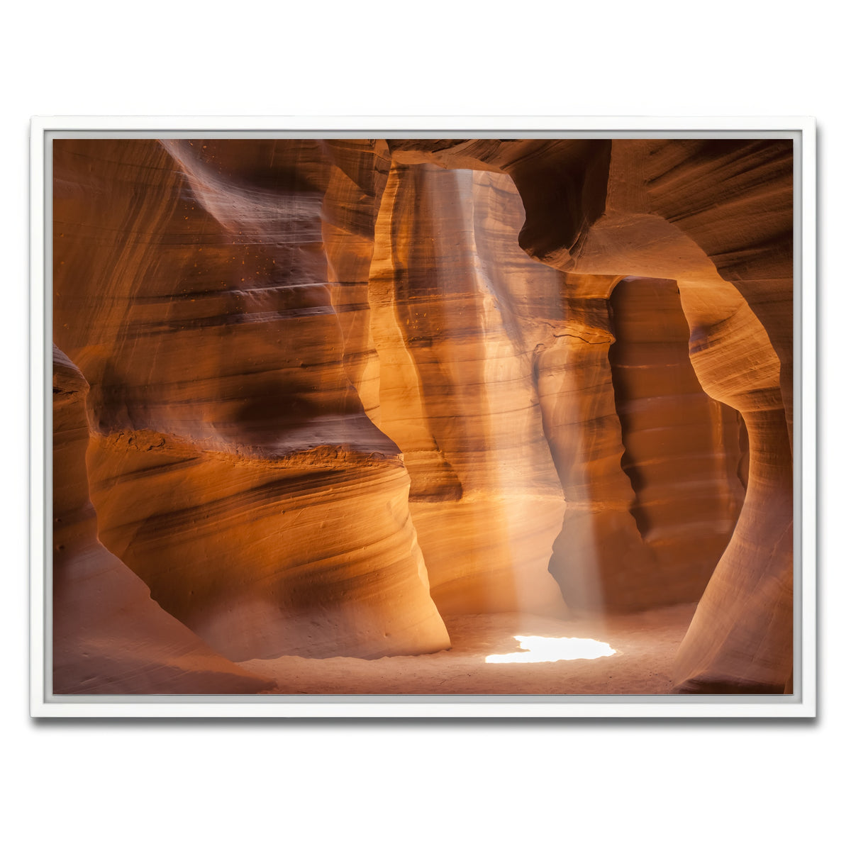 AUTO-MOCKUP WHITE | Antelope Canyon Gorgeous Lightbeam | 1 Piece | White Framed Canvas | group=4x3