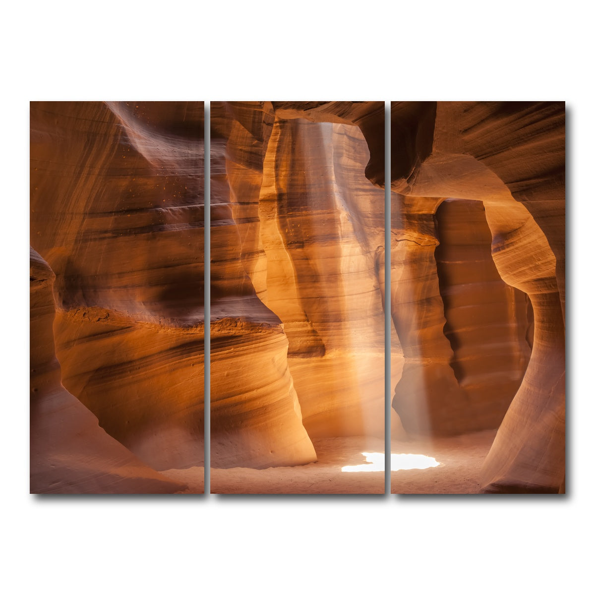AUTO-MOCKUP WHITE | Antelope Canyon Gorgeous Lightbeam | 3 Piece | Gallery Wrap Canvas | group=8x18