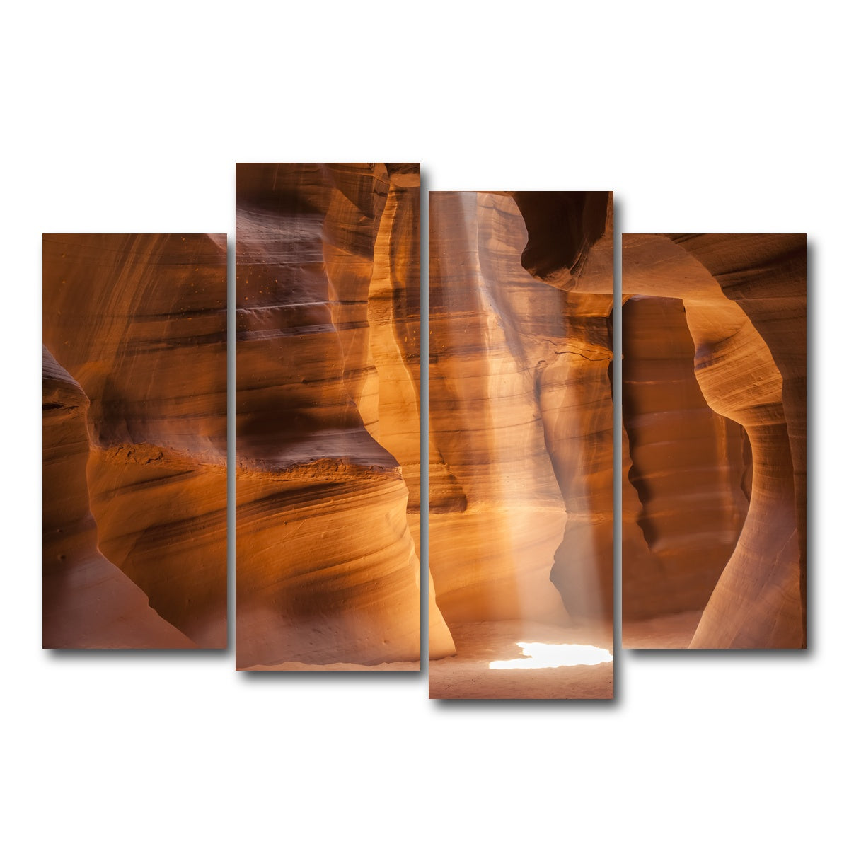AUTO-MOCKUP WHITE | Antelope Canyon Gorgeous Lightbeam | 4 Piece | Gallery Wrap Canvas | group=4_normal