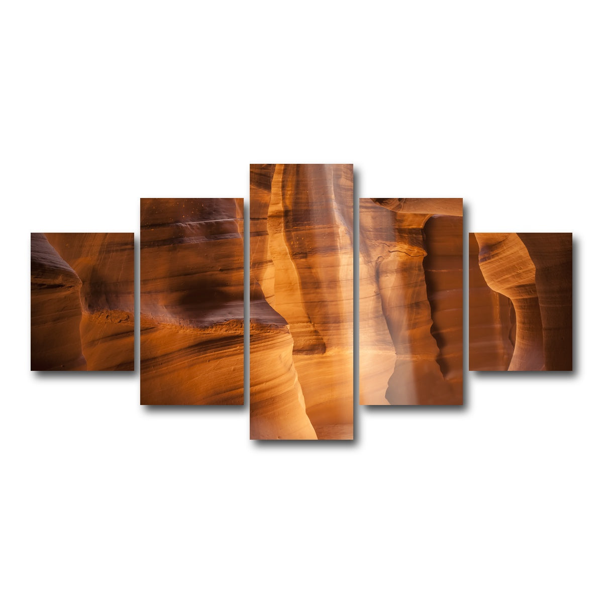 AUTO-MOCKUP WHITE | Antelope Canyon Gorgeous Lightbeam | 5 Piece | Gallery Wrap Canvas | group=5_short