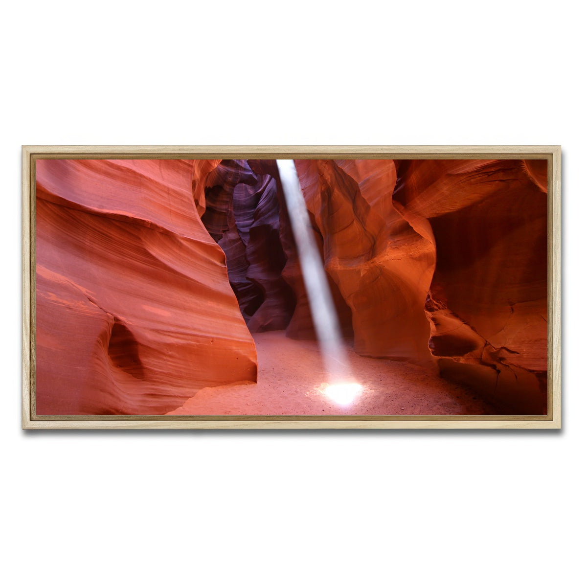 AUTO-MOCKUP WHITE | Antelope Canyon Light Beam | 1 Piece | Natural Framed Canvas | group=2x1