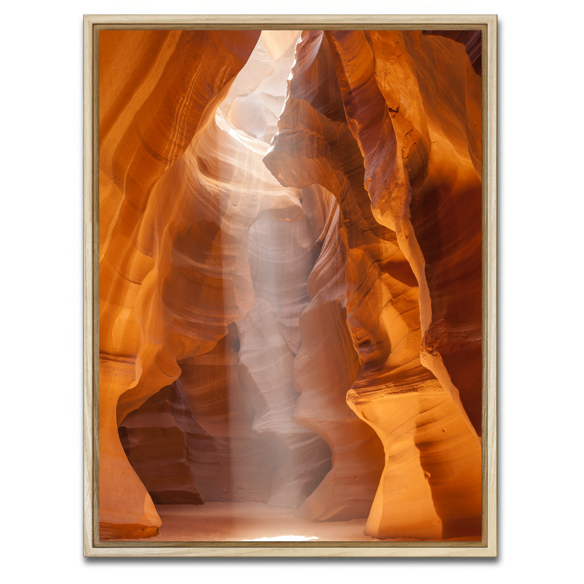 AUTO-MOCKUP WHITE | Antelope Canyoun Unique Lightbeam | 1 Piece | Natural Framed Canvas | group=3x4