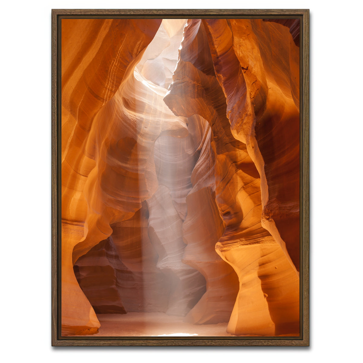AUTO-MOCKUP WHITE | Antelope Canyoun Unique Lightbeam | 1 Piece | Walnut Framed Canvas | group=3x4