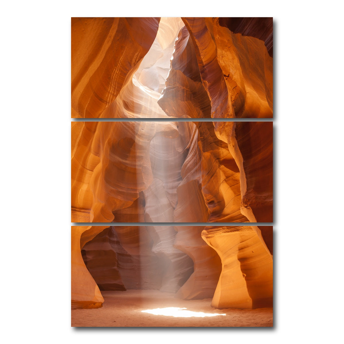 AUTO-MOCKUP WHITE | Antelope Canyoun Unique Lightbeam | 3 Piece | Gallery Wrap Canvas | group=12x24_stacked