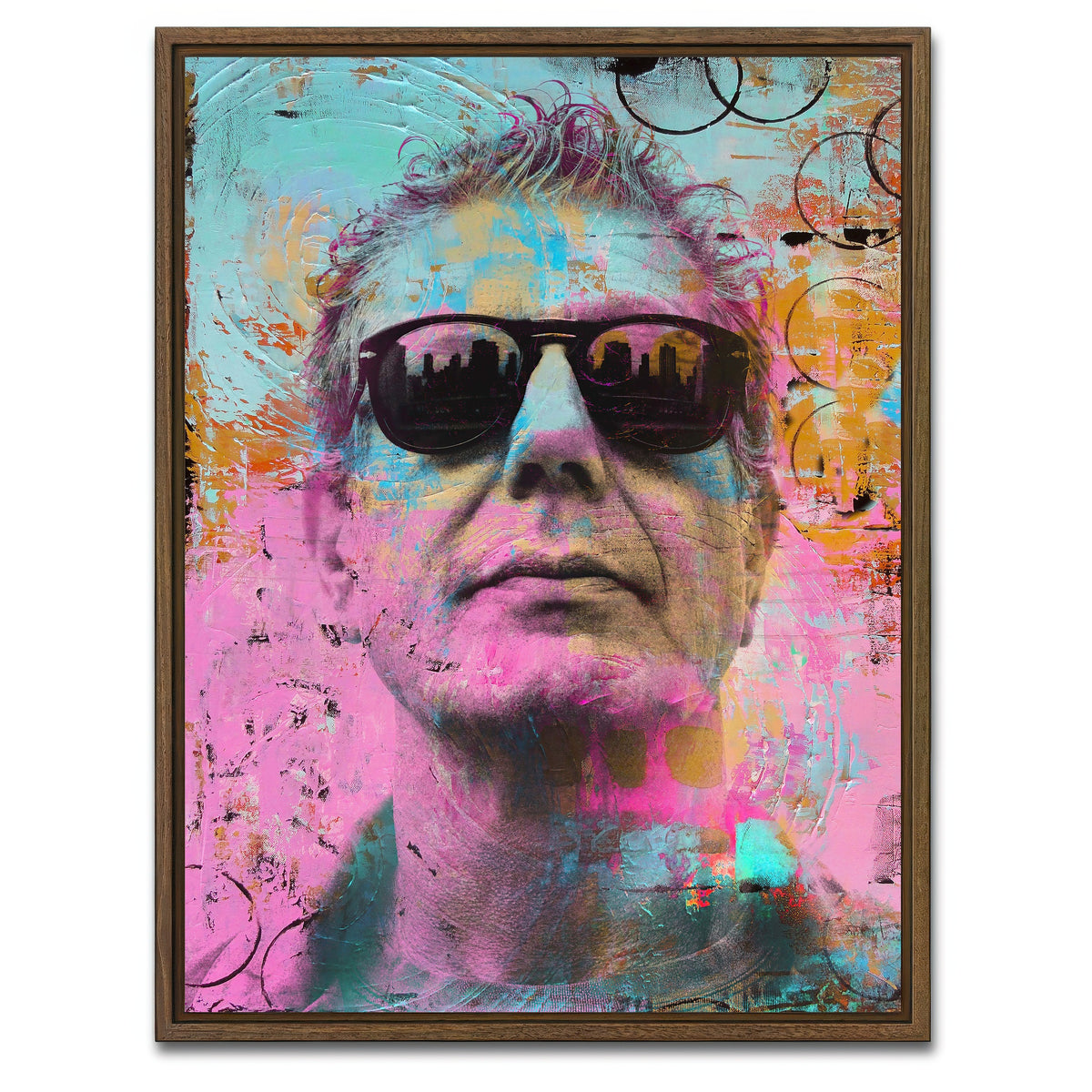 AUTO-MOCKUP WHITE | Anthony Bourdain | 1 Piece | Walnut Framed Canvas | group=3x4