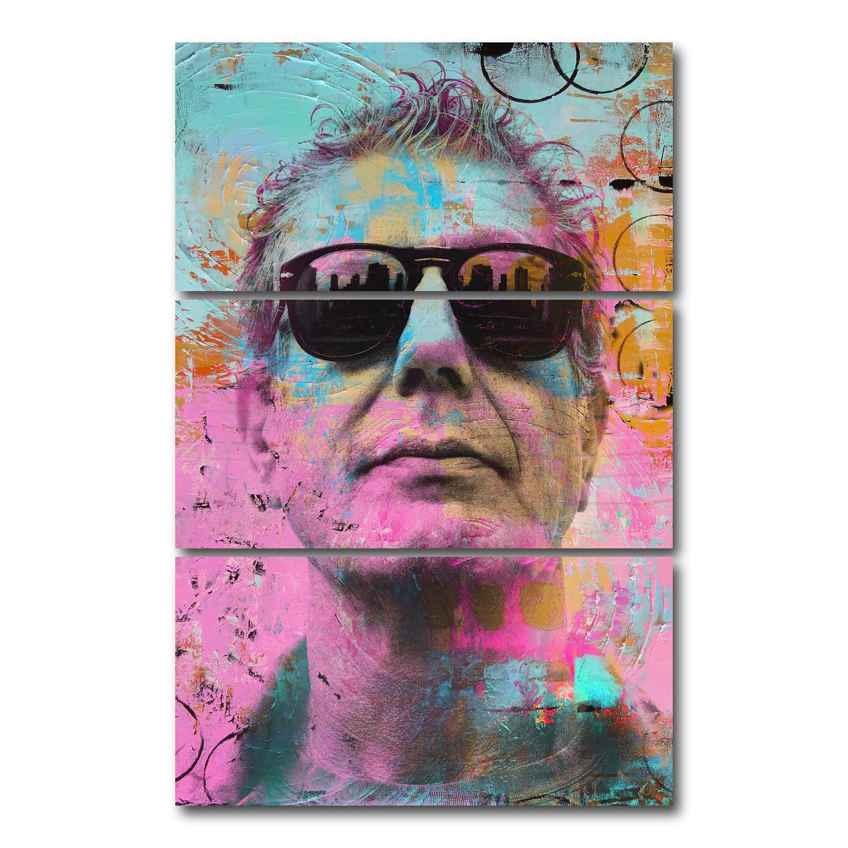 AUTO-MOCKUP WHITE | Anthony Bourdain | 3 Piece | Gallery Wrap Canvas | group=12x24_stacked