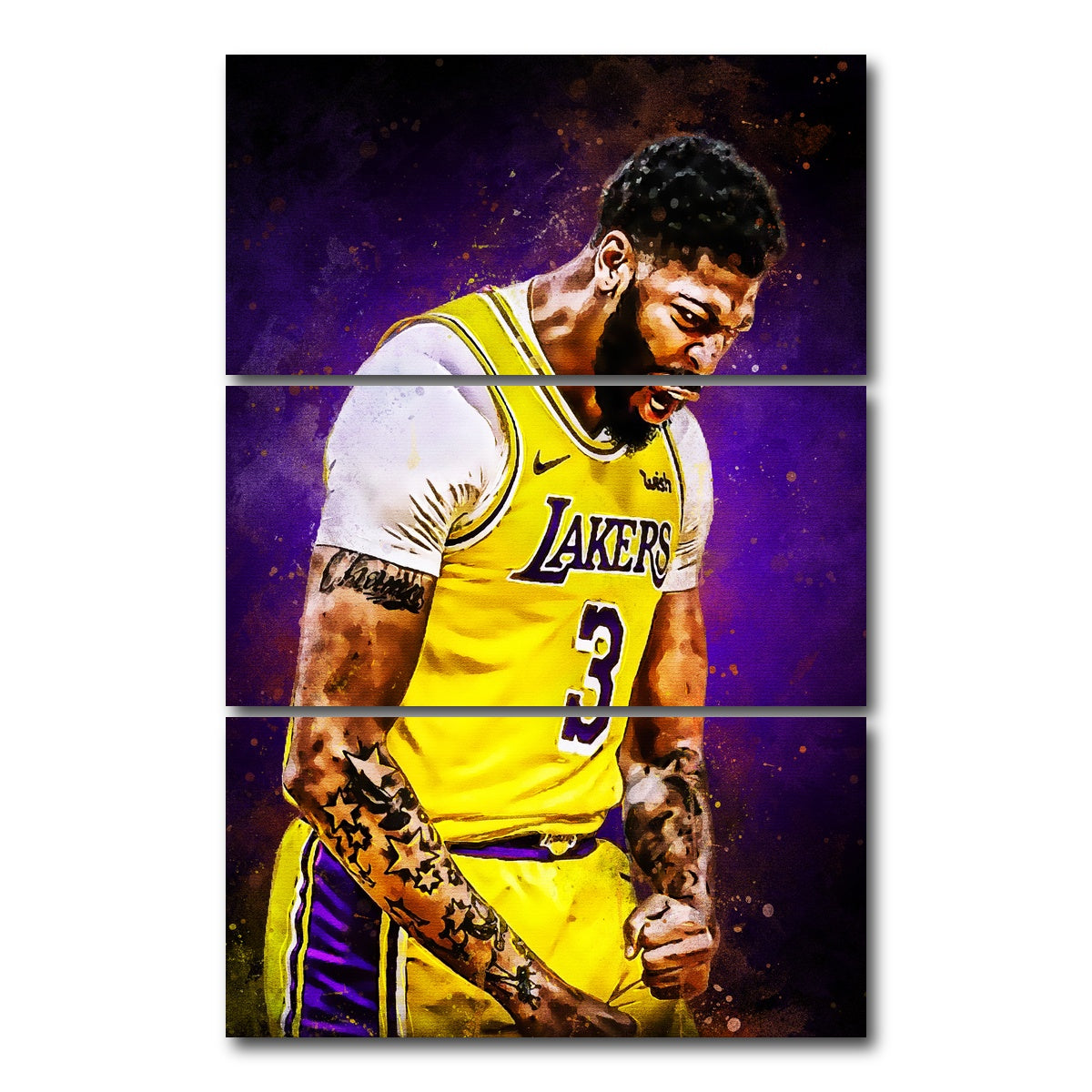 AUTO-MOCKUP WHITE | Anthony Davis Painting | 3 Piece | Gallery Wrap Canvas | group=12x24_stacked