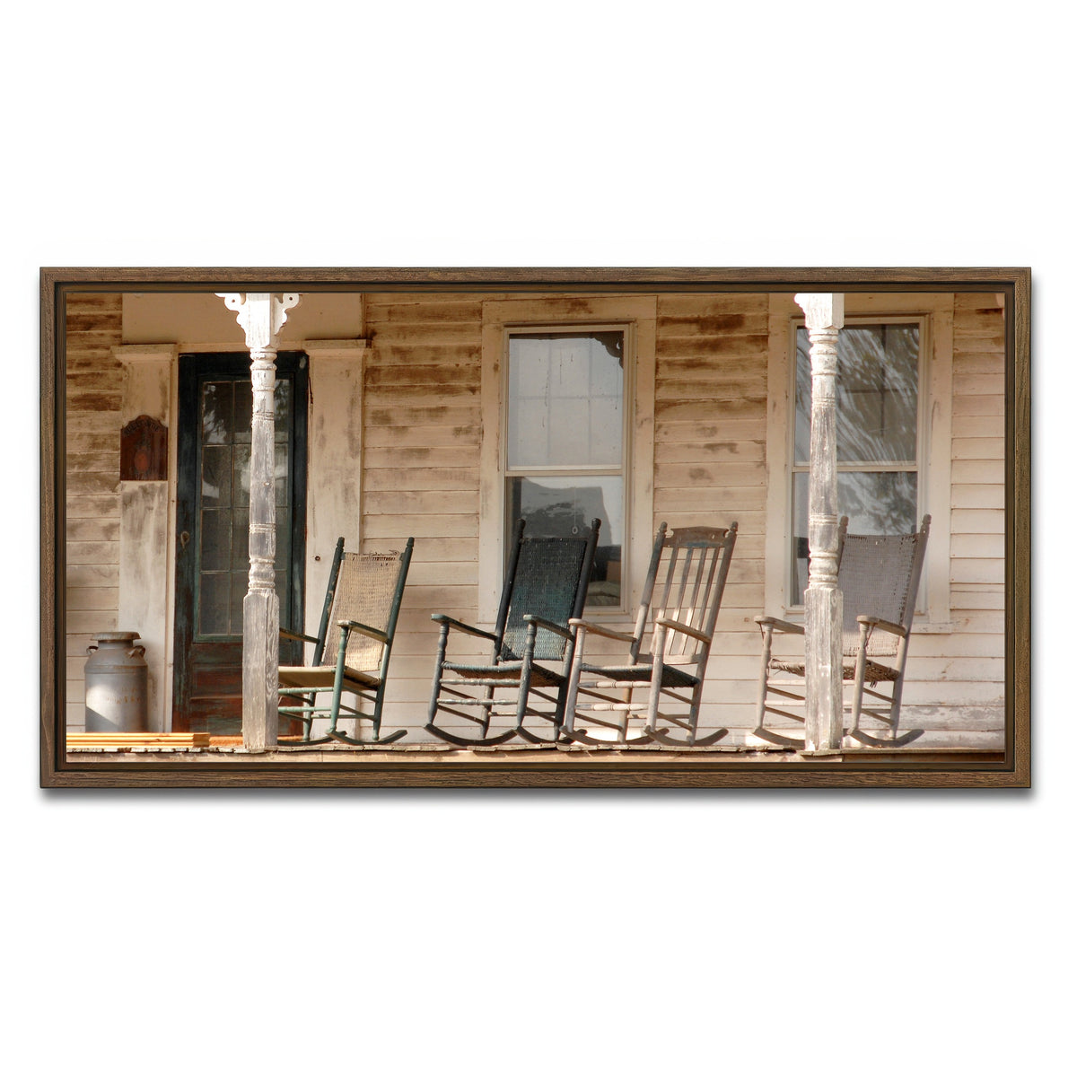 AUTO-MOCKUP WHITE | Antique Rocking Chairs in Rural Connecticut | 1 Piece | Walnut Framed Canvas | group=2x1