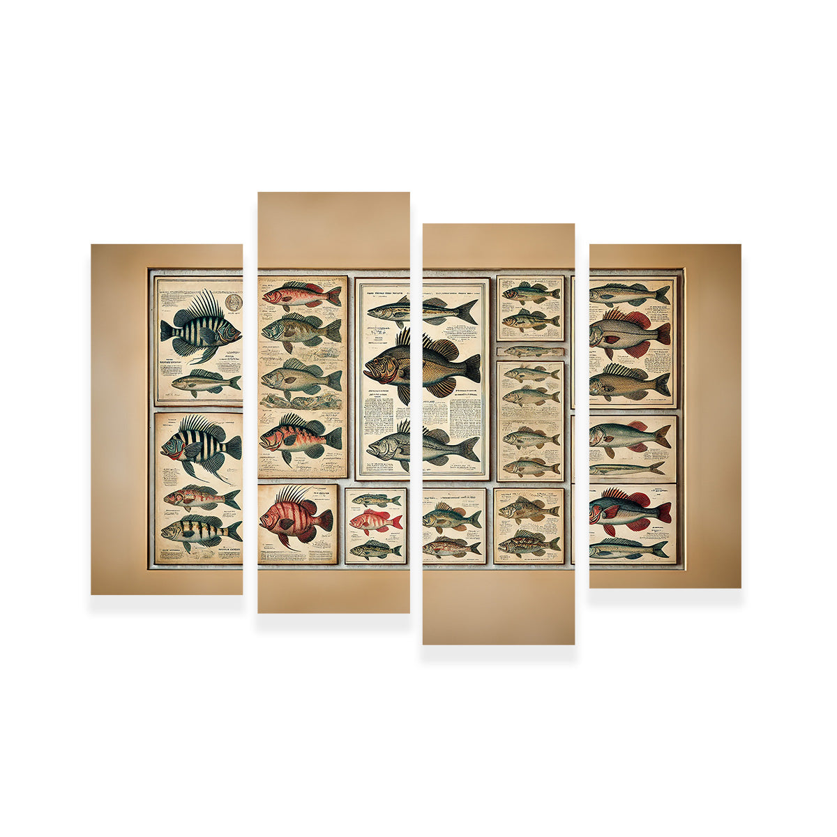 Antique fish illustrations Wall Art