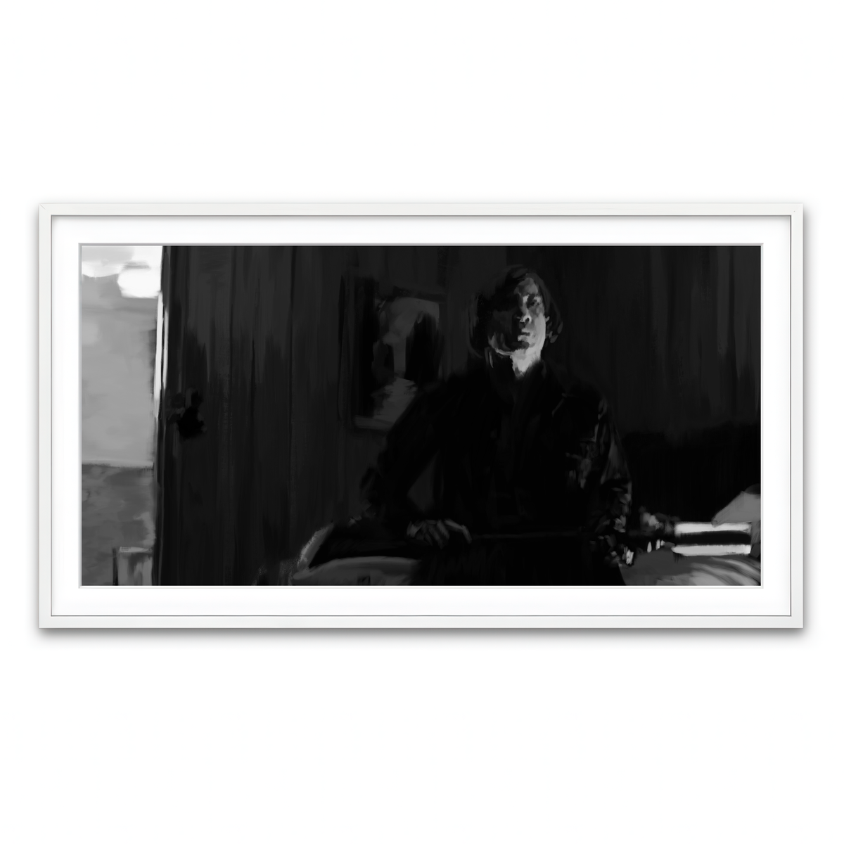 Framed Print 2x1 White