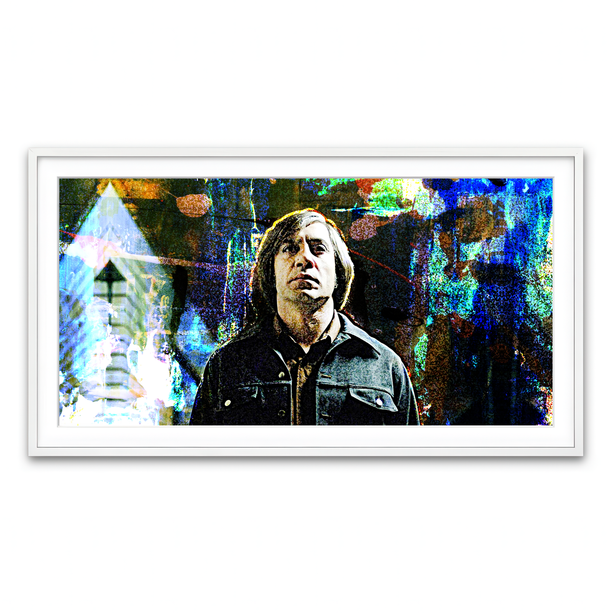 Framed Print 2x1 White