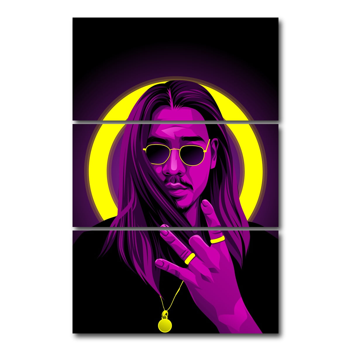 AUTO-MOCKUP WHITE | Apache 207 Halo | 3 Piece | Gallery Wrap Canvas | group=12x24_stacked