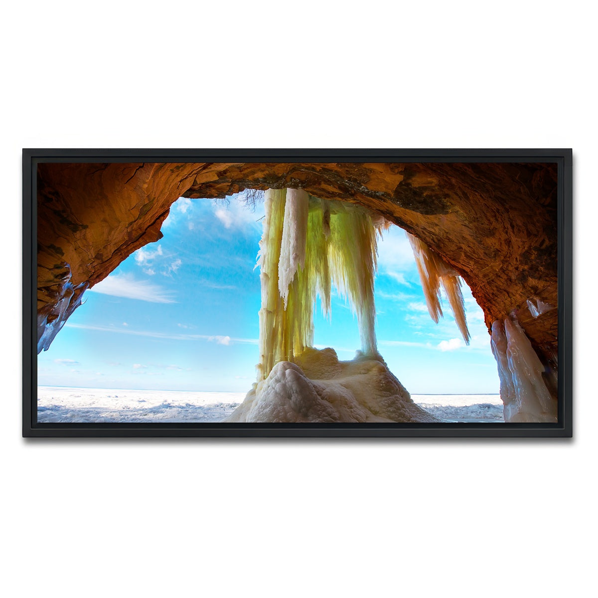 AUTO-MOCKUP WHITE | Apostle Islands Ice Caves | 1 Piece | Black Framed Canvas | group=2x1