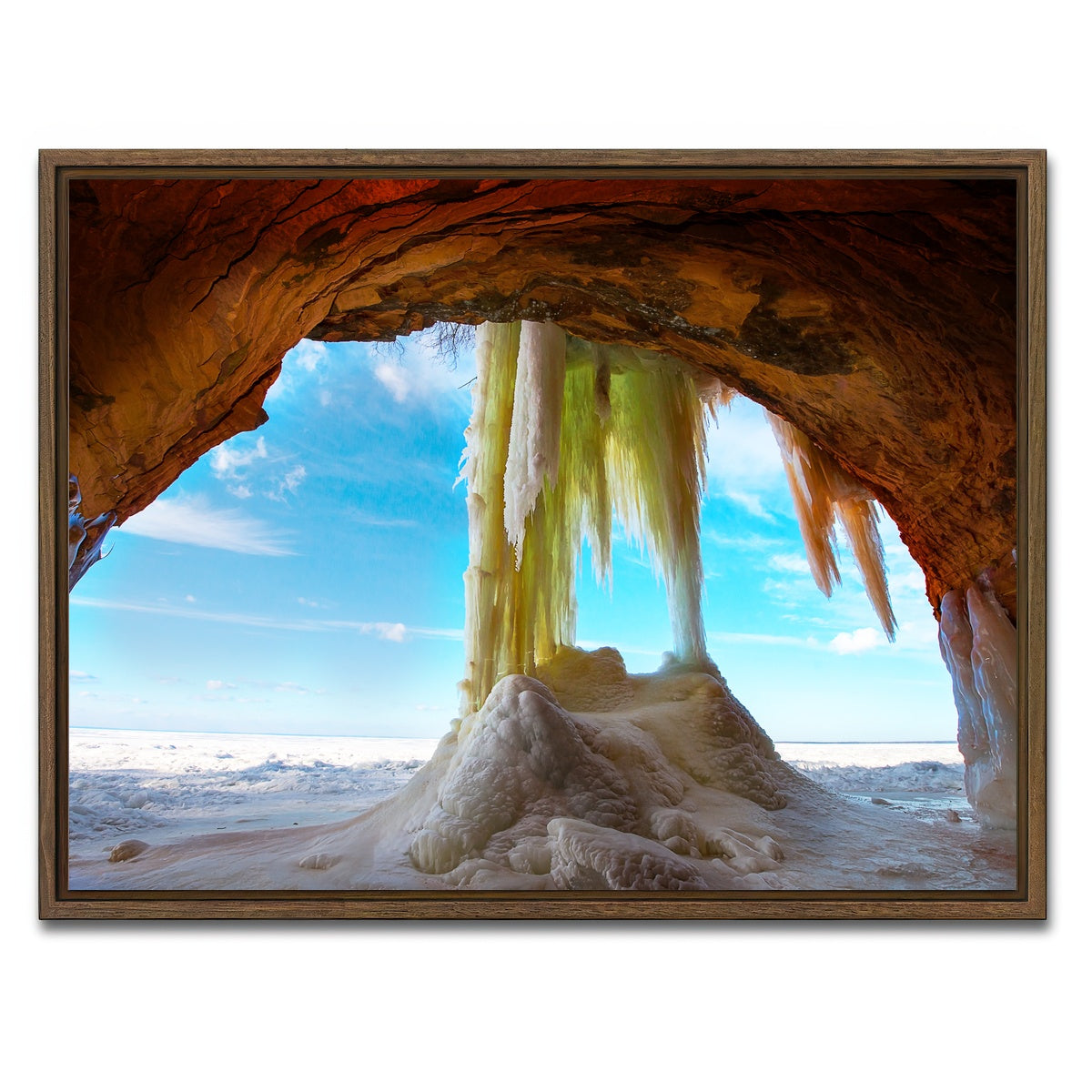 AUTO-MOCKUP WHITE | Apostle Islands Ice Caves | 1 Piece | Walnut Framed Canvas | group=4x3