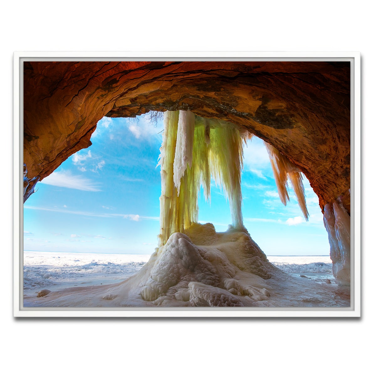 AUTO-MOCKUP WHITE | Apostle Islands Ice Caves | 1 Piece | White Framed Canvas | group=4x3