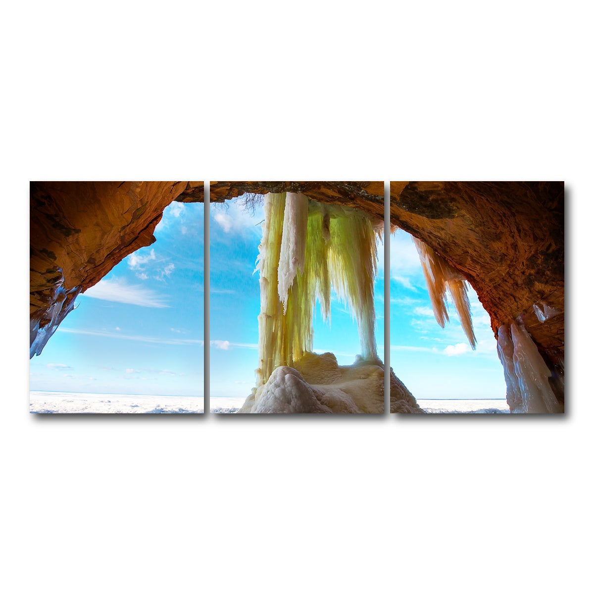 AUTO-MOCKUP WHITE | Apostle Islands Ice Caves | 3 Piece | Gallery Wrap Canvas | group=18x24