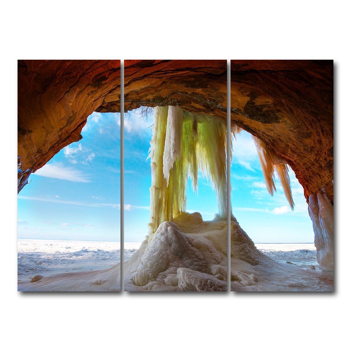 AUTO-MOCKUP WHITE | Apostle Islands Ice Caves | 3 Piece | Gallery Wrap Canvas | group=8x18