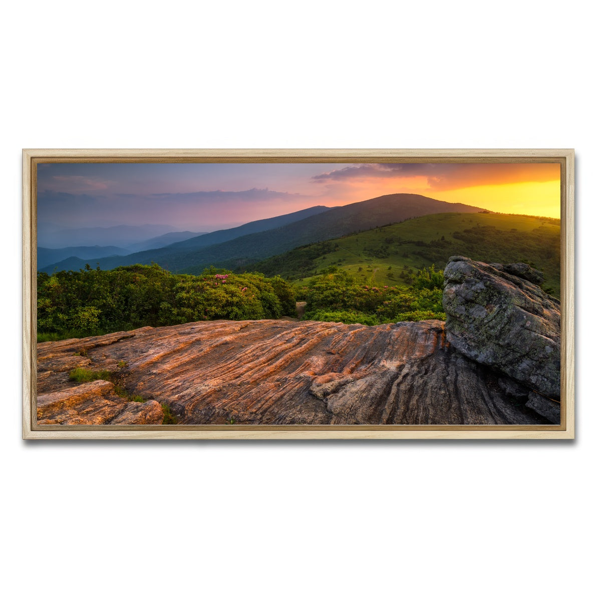 AUTO-MOCKUP WHITE | Appalachian Trail Roan Mountain state Park | 1 Piece | Natural Framed Canvas | group=2x1