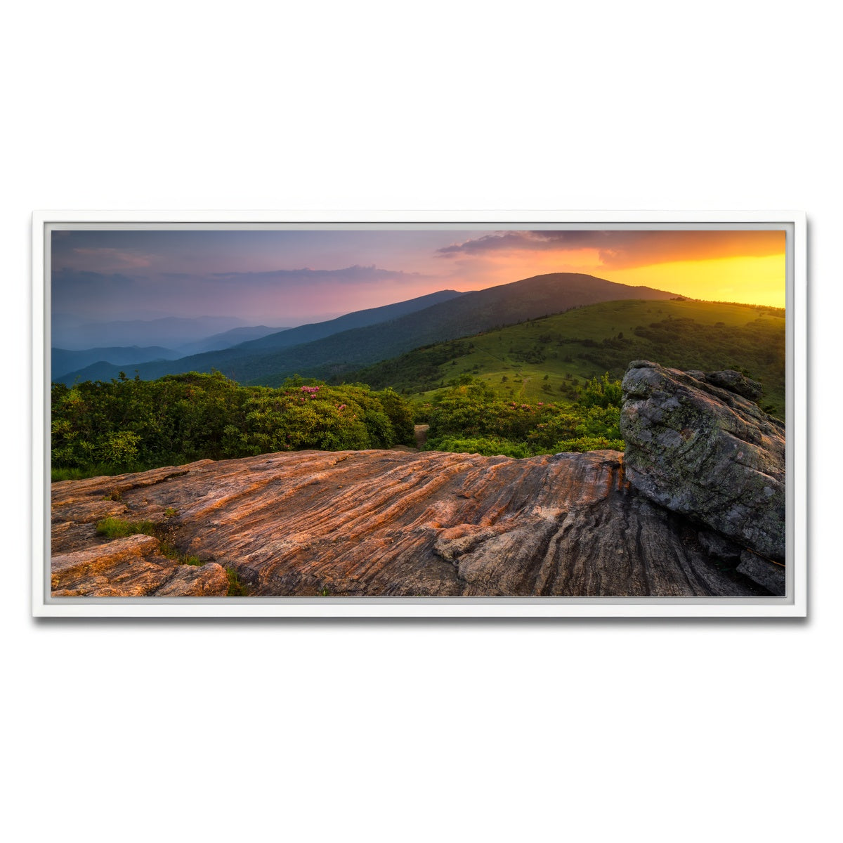 AUTO-MOCKUP WHITE | Appalachian Trail Roan Mountain state Park | 1 Piece | White Framed Canvas | group=2x1