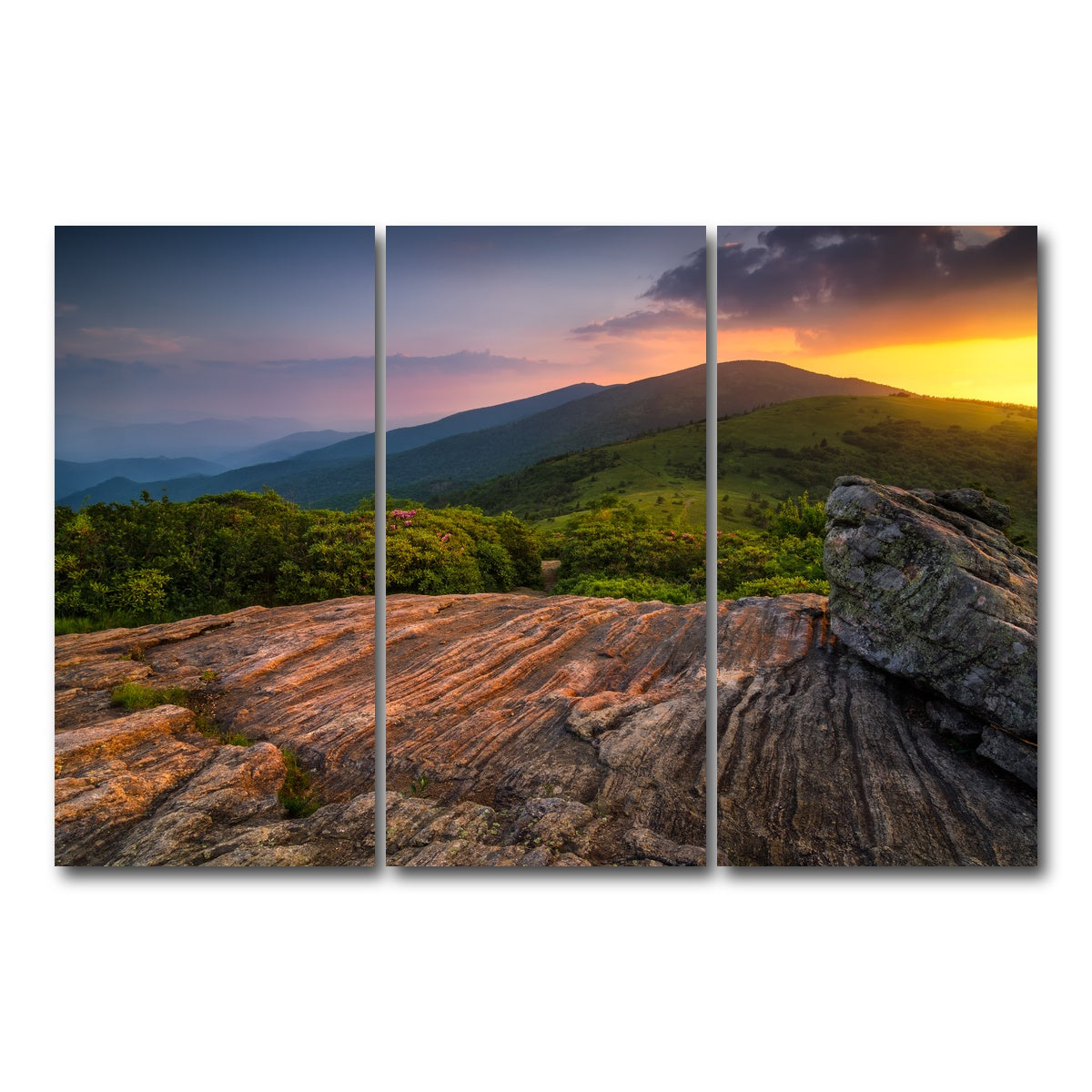 AUTO-MOCKUP WHITE | Appalachian Trail Roan Mountain state Park | 3 Piece | Gallery Wrap Canvas | group=12x24