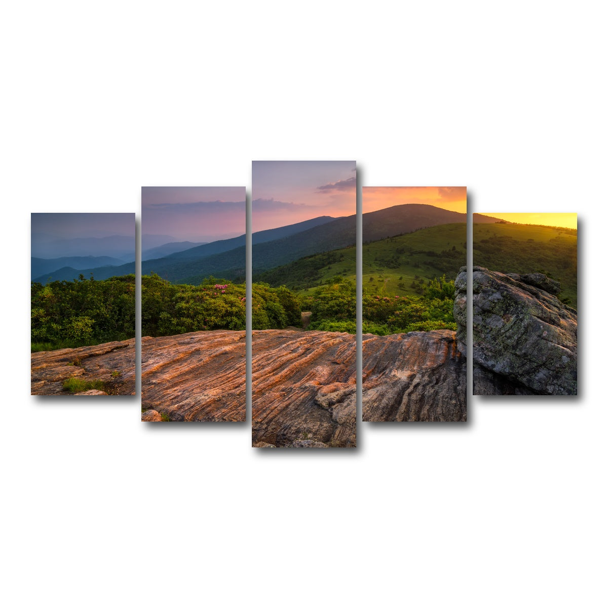 AUTO-MOCKUP WHITE | Appalachian Trail Roan Mountain state Park | 5 Piece | Gallery Wrap Canvas | group=5_normal